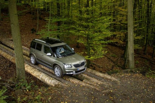 Der Skoda Yeti von schräg oben aufgenommen