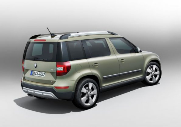 Heck- und Seitenpartie des Skoda Yeti