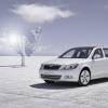 Der Skoda Octavia Green E-Line in der Front- und Seitenansicht