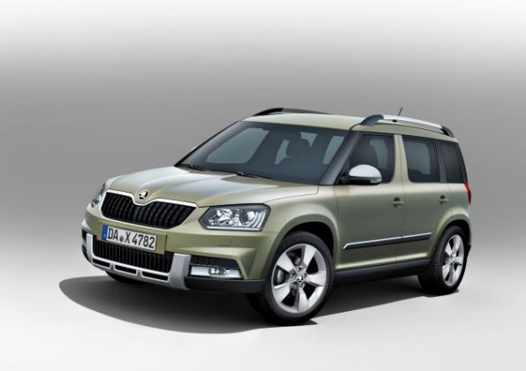 Front- und Seitenansicht des Skoda Yeti 