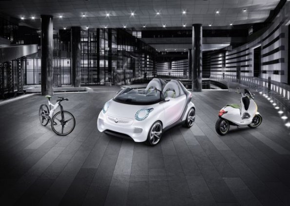 Der smart forspeed in der Front- und Seitenansicht