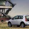 <p>Die Heck- und Seitenpartie des Volkswagen cross-up</p>