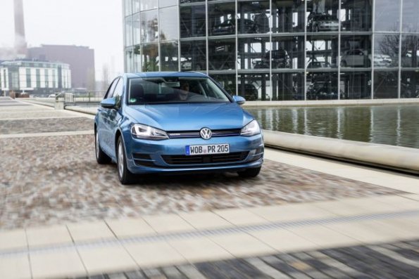 Die Fahrzeugfront des Golf TGI Bluemotion