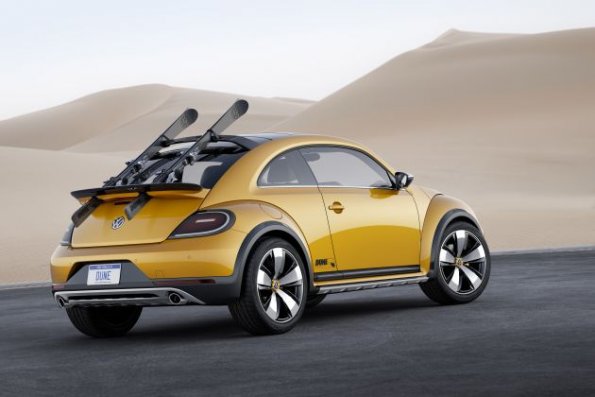 Heck- und Seitenpartie des VW Beetle Dune