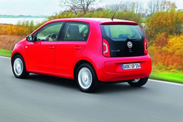 Heck- und Seitenansicht des VW eco up!