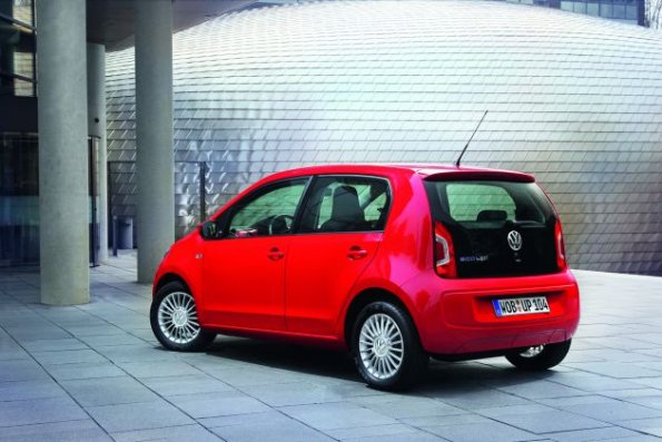 Heck- und Seitenpartie des VW eco up!