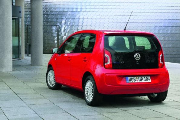 Das Fahrzeugheck des VW eco up!