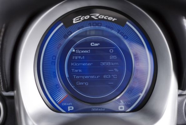 Alles in einem: das Info-Display des VW EcoRacer