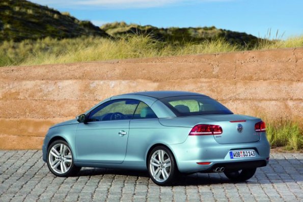 Heck- und Seitenansicht des VW Eos