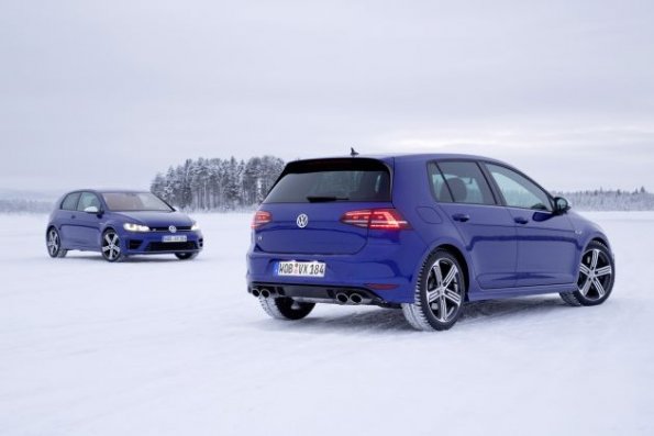 Heckpartie des VW Golf R