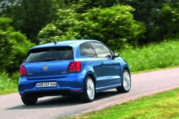 Die Heckansicht des VW Polo Blue GT