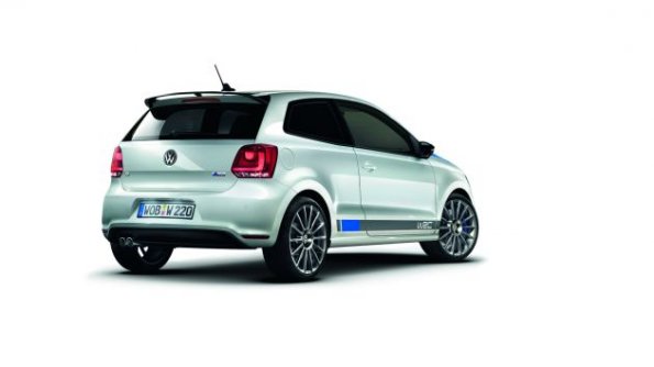 Das Fahrzeugheck des Volkswagen Polo R WRC