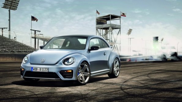 Die VW Studie Beetle R Concept in der Front- und Seitenansicht 