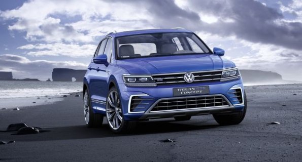 Die Fahrzeugfront des VW Studie Tiguan GTE