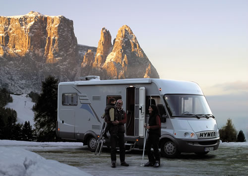 Mit Hymer: Ski & Rodel sehr gut!
